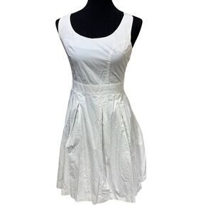 Naiba Small Sleeveless Cotton Blend Criss Cross Back Bow Midi Fit & Flare Dress